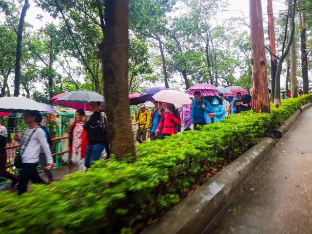 周末东莞踏春登高巧遇彩虹雨，遇水发发发